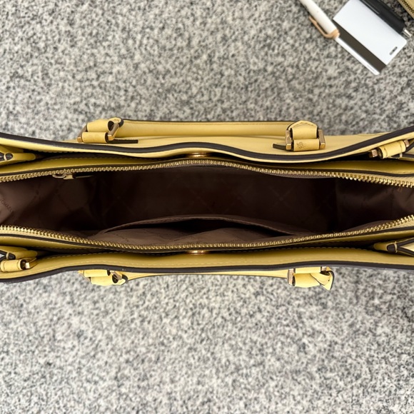 MICHAEL KORS Pale Yellow Saffiano Leather Satchel - Picture 5 of 7